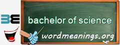 WordMeaning blackboard for bachelor of science